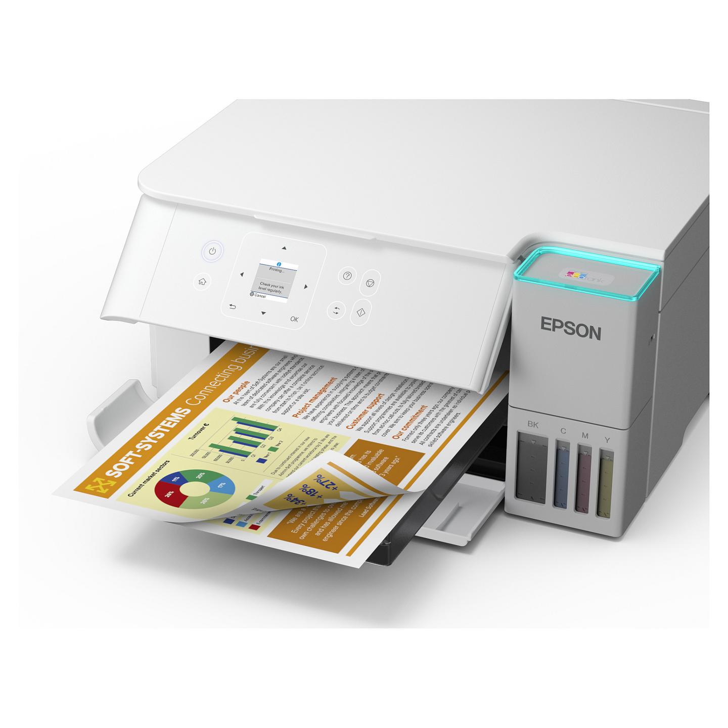 Printer Multifunksional Epson EcoTank ET-2956, A4, Inkjet, Wi-Fi, Printim, Skanim, Kopjim - Bardhë - 12