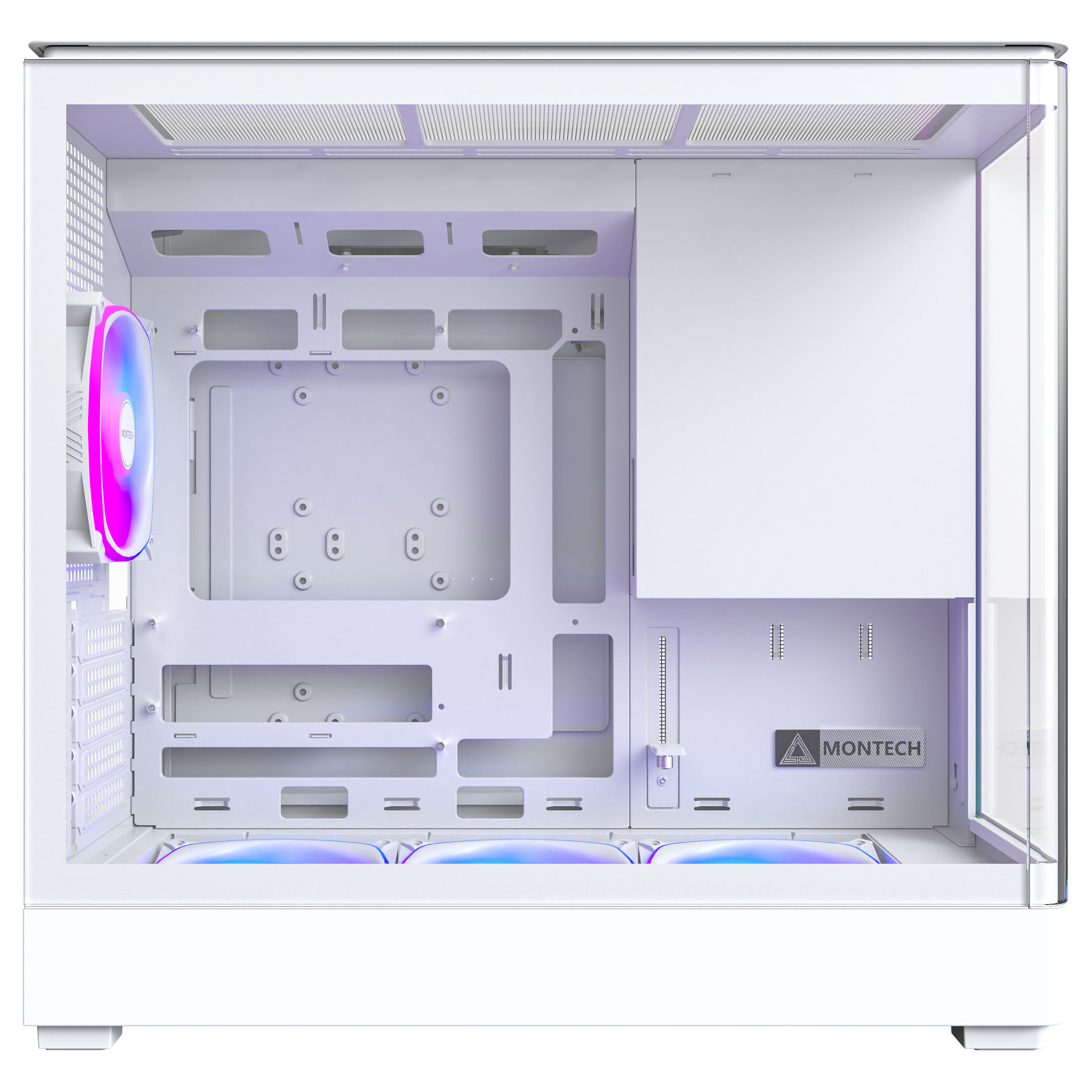 Kasë PC Montech KING 15 PRO / Micro-ATX / Tempered Glass - Bardhë - 4