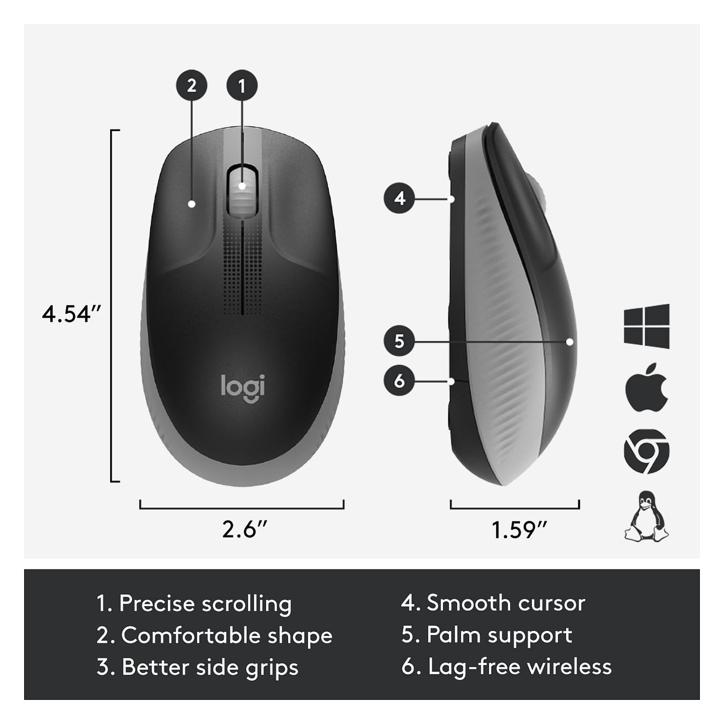 Maus pa kabllo Logitech M190 / 1000 DPI / 3 Butona - Hiri - 6