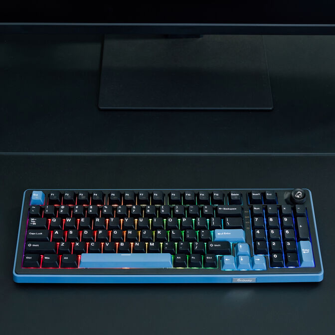 Tastierë Gaming Ducky OK-M 98 / 98% / Mekanike / KTT Baby Blue / Hot-Swap / Wired&Wireless / RGB / USB-C / Bluetooth + 2.4 GHz - Zezë - 5