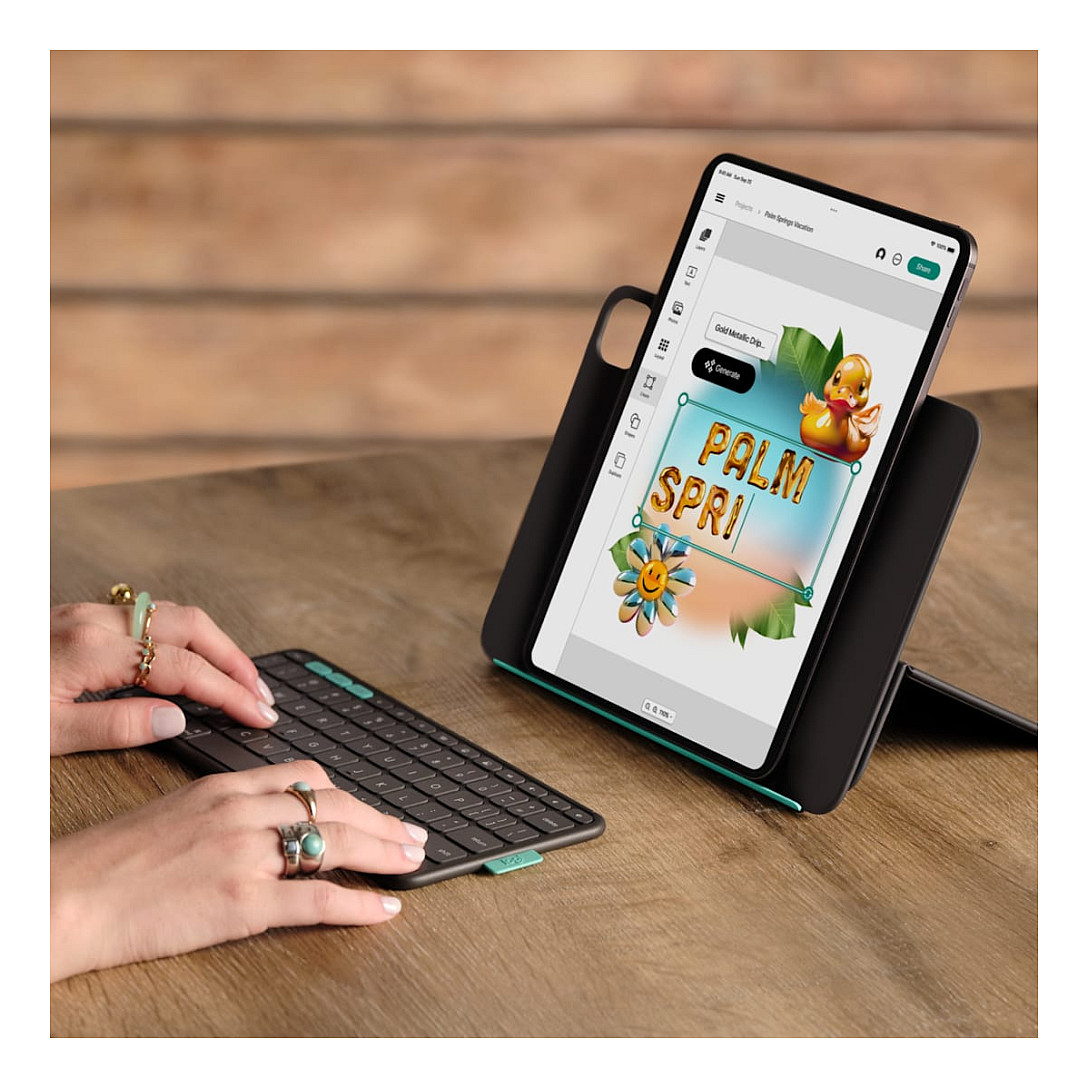 Tastierë Pa kabllo Logitech Flip Folio / AZERTY / French - Grafit - 2