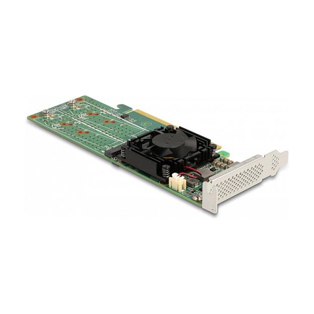 Kartë Zgjerimi Delock 90078, PCI Express 3.0 x16, 4x M.2 NVMe Key M, 2242/2260/2280, deri në 32Gbps, Broadcom PEX8747, Low Profile - 4
