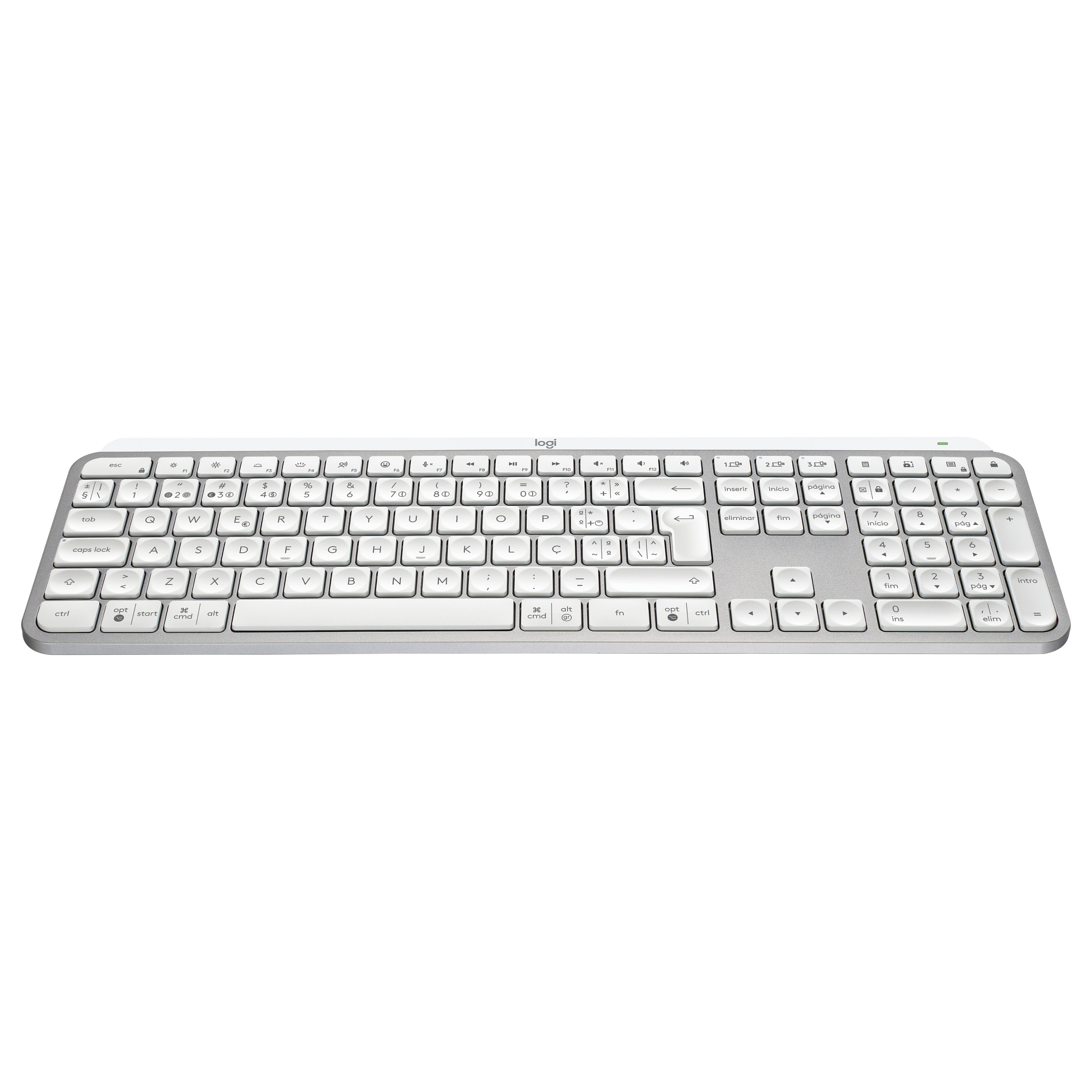 Tastierë Pa kabllo Logitech MX Keys S / 100% / Scissor / RF Wireless + Bluetooth / Portuguese Layout / Backlit - Bardhë - 3