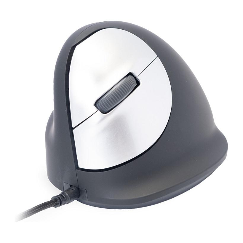 Maus me kabllo R-Go Tools R-Go HE RGOHELE, USB, 3500 DPI, 5 Butona, Vertikal, Ergonomik, për Mëngjarashë - Zezë, Argjend - 2