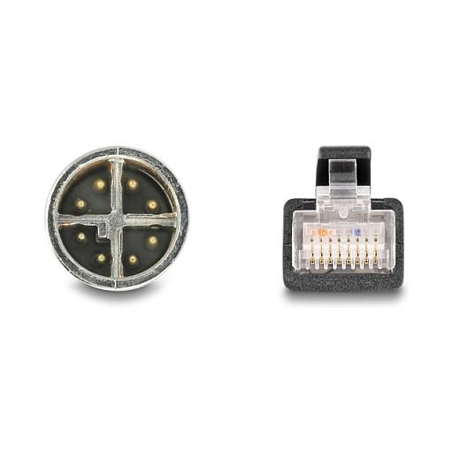 Kabllo për Rrjet DeLOCK 80866, M12 X-coded 8-pin mashkull në RJ45 mashkull, Cat.5e, S/FTP, 1 m - Zezë - 2