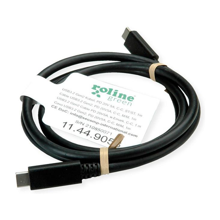 Kabllo USB VALUE 11.99.9057, USB-C në USB-C, USB 3.2 Gen 2, 10 Gbit/s, 100 W, 1 m - Bardhë - 2