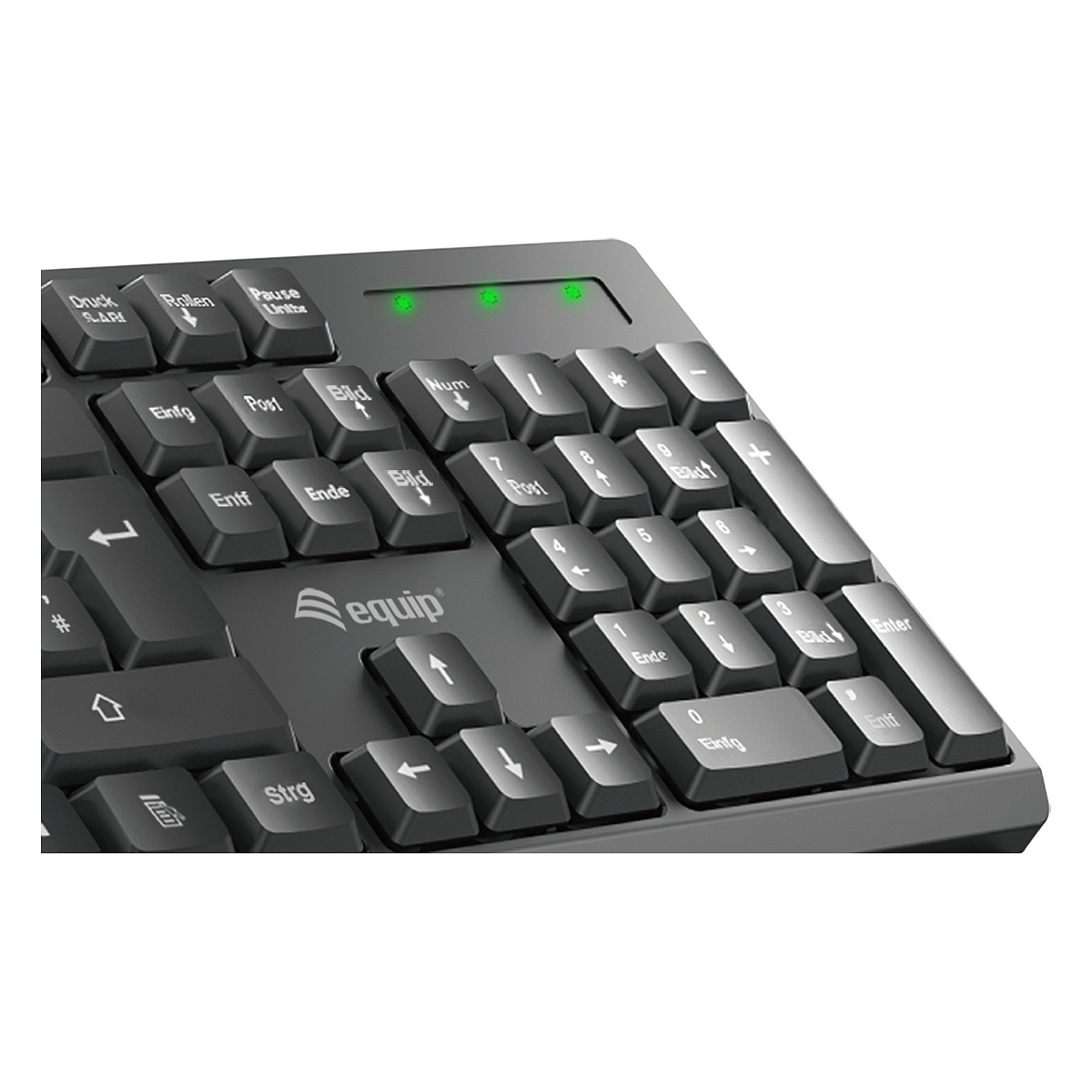 Set tastierë dhe maus pa kabllo EQUIP 245220 / Full Size / QWERTZ Gjerman / LED / USB / 1200 DPI – E zezë - 5