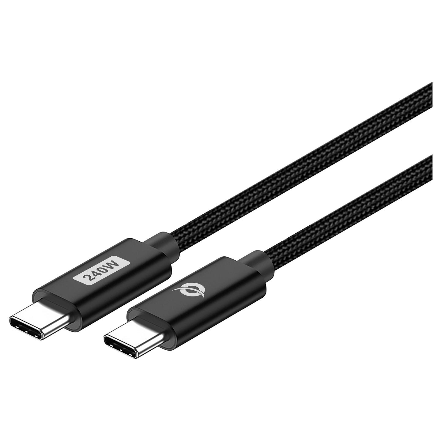 Kabllo USB Conceptronic ETTA04B20 / USB-C në USB-C / USB4 Gen 3x2 / 40 Gbit/s / PD 3.1 240W / E-Mark / 2m - Zezë