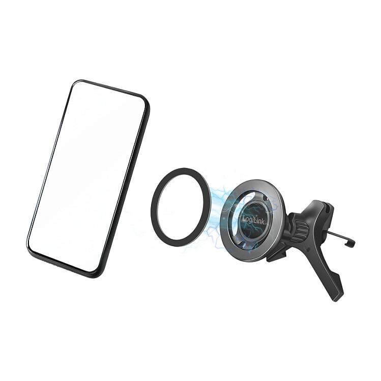 Mbajtëse për Telefon LogiLink AA0167 / Magnetike / 4.7–6.9" / N52H Magnet / 360° / 3-Point Stabilisation / 300g - Zezë - 5