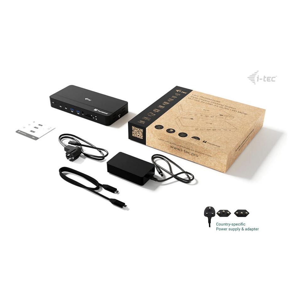 Docking Station i-tec TB5TRIPLEDOCKM2PD / 2x Thunderbolt 5 / 4x USB-A / 2x USB-C / DisplayPort / 2.5GbE / M.2 NVMe / SD-microSD / 140W PD – Zezë - 15