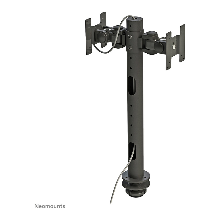 Mbajtëse për Monitor Neomounts / Për 2 Monitorë / Montim në Tavolinë / VESA 75×75–100×100 mm / deri në 10 kg për Monitor / 10–30″ - Zezë - 5