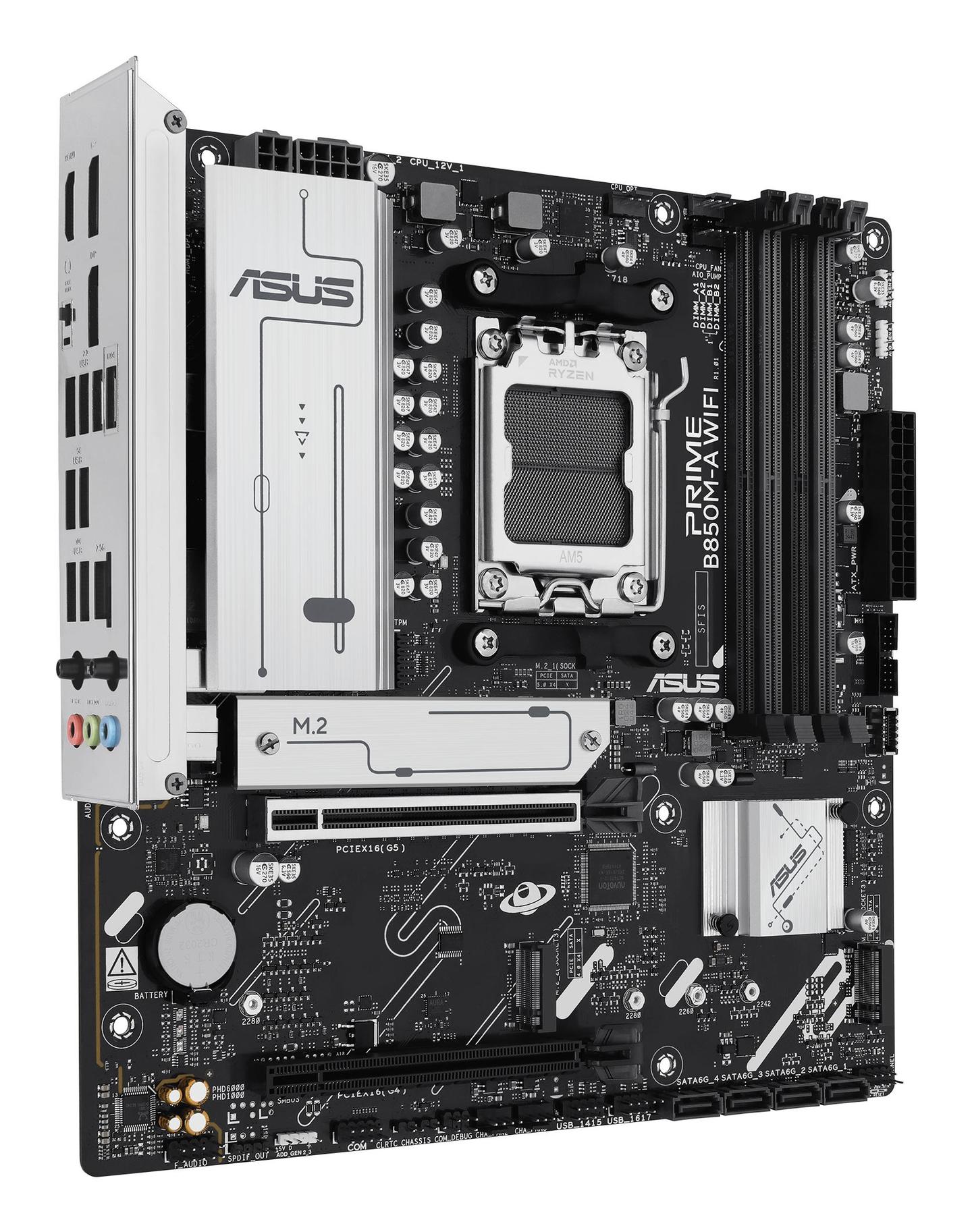 Pllakë Amë ASUS PRIME B850M-A WIFI / AMD B850 / AM5 / mATX / DDR5 / PCIe 5.0 / Wi-Fi 6E