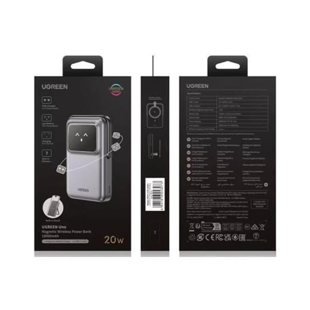 Powerbank UGREEN UNO PB572, 10,000 mAh, Magnetic, Qi, USB-C, 20W - Gri - 3