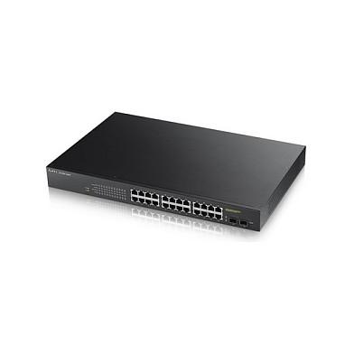 Switch Zyxel GS1900-24HPv2, 24x Gigabit Ethernet PoE+, 2x Gigabit SFP, PoE 170W, Switching Capacity 52Gbps, Layer 2 Smart Managed, Rackmount 1U - Zezë - 4