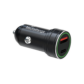 Adapter Telefoni për Veturë MediaRange MRMA120 / 30W / USB-A / USB-C / QC 3.0 / PD 3.0 - Zezë - 2