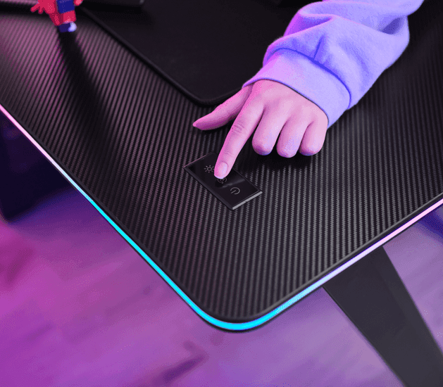 Tavolinë Gaming Trust GXT 710 Luminus Pro / RGB / 120x60x74cm / Wireless Charger / USB / 16.5kg – Zezë - 5