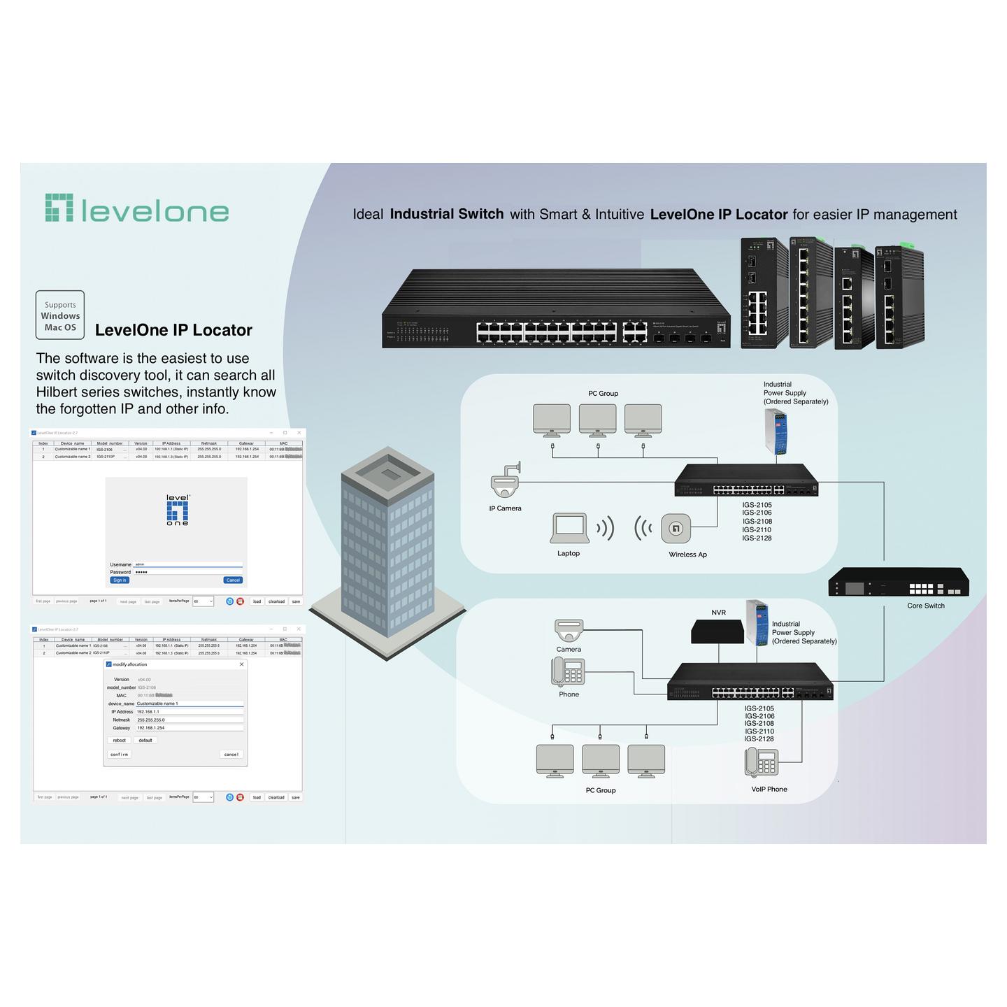 Switch Industrial LevelOne IGS-2108, 8 porta Gigabit Ethernet, Smart Managed, Switching Capacity 16Gbps, IP30, DIN-Rail - Zezë - 5