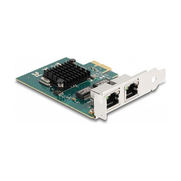 Karta të Rrjetit Delock 88206 / PCIe 2.0 x1 / 2x Gigabit LAN RJ45 / 1000Mbps / Broadcom BCM5720 / Low Profile - 2