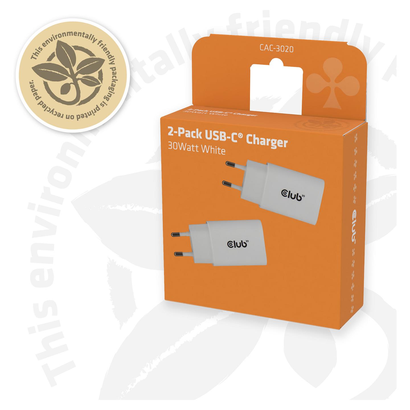 Karikues Club 3D CAC-3020 / 30W / 1x USB-C / PD 3.0 / 2-Pack - Bardhë - 10