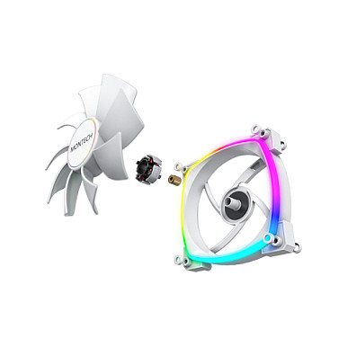 Ftohës për Kasë Montech AX140 / 140mm / 600-1600 RPM / ARGB / PWM – Bardhë - 6