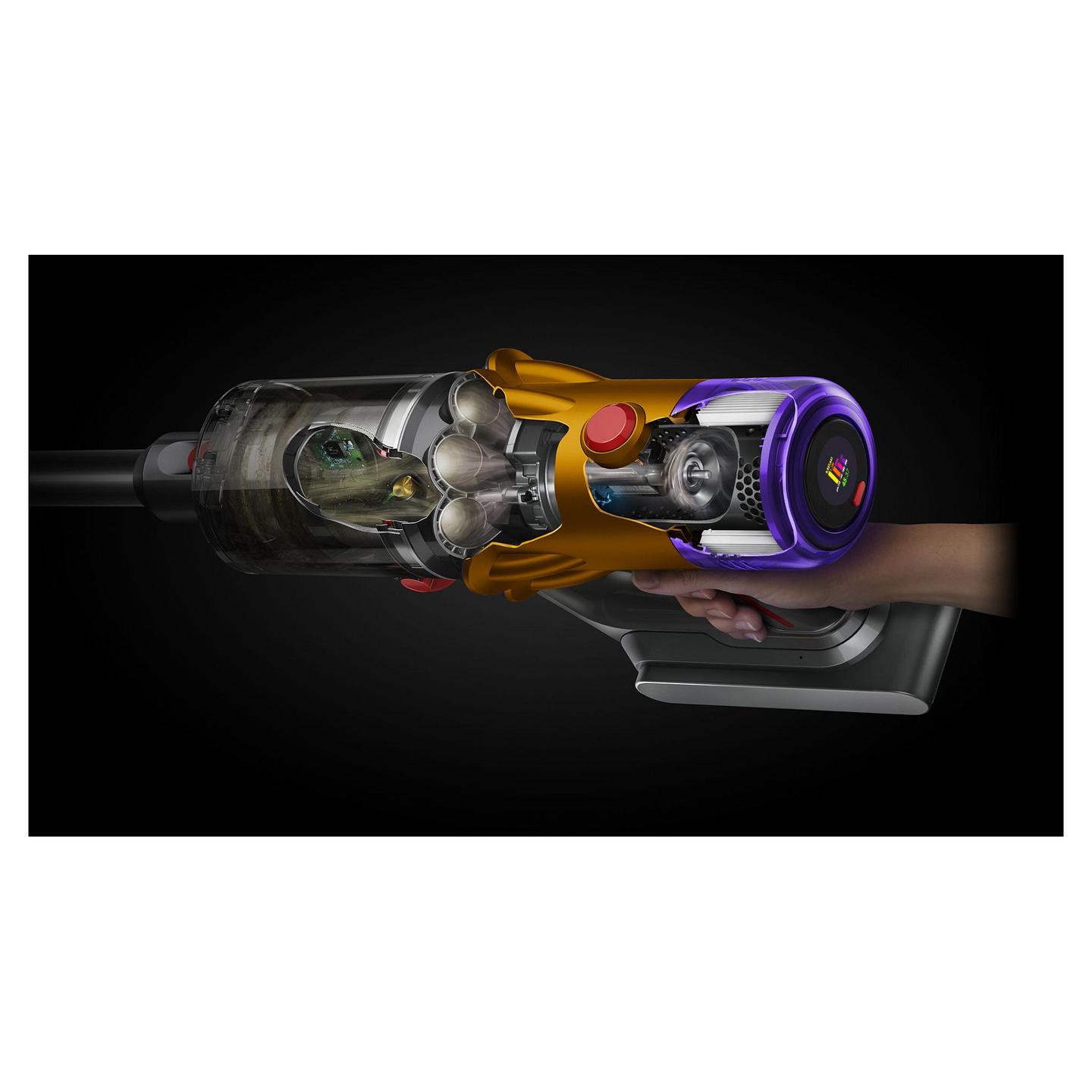 Fshesë me Vakum Dyson V12 Detect Slim Absolute / 150AW / 125.000rpm / 11 Cyclones / Fluffy Optic / Motorbar / LCD / 0.35L / 60min – Gri/Portokalli - 6