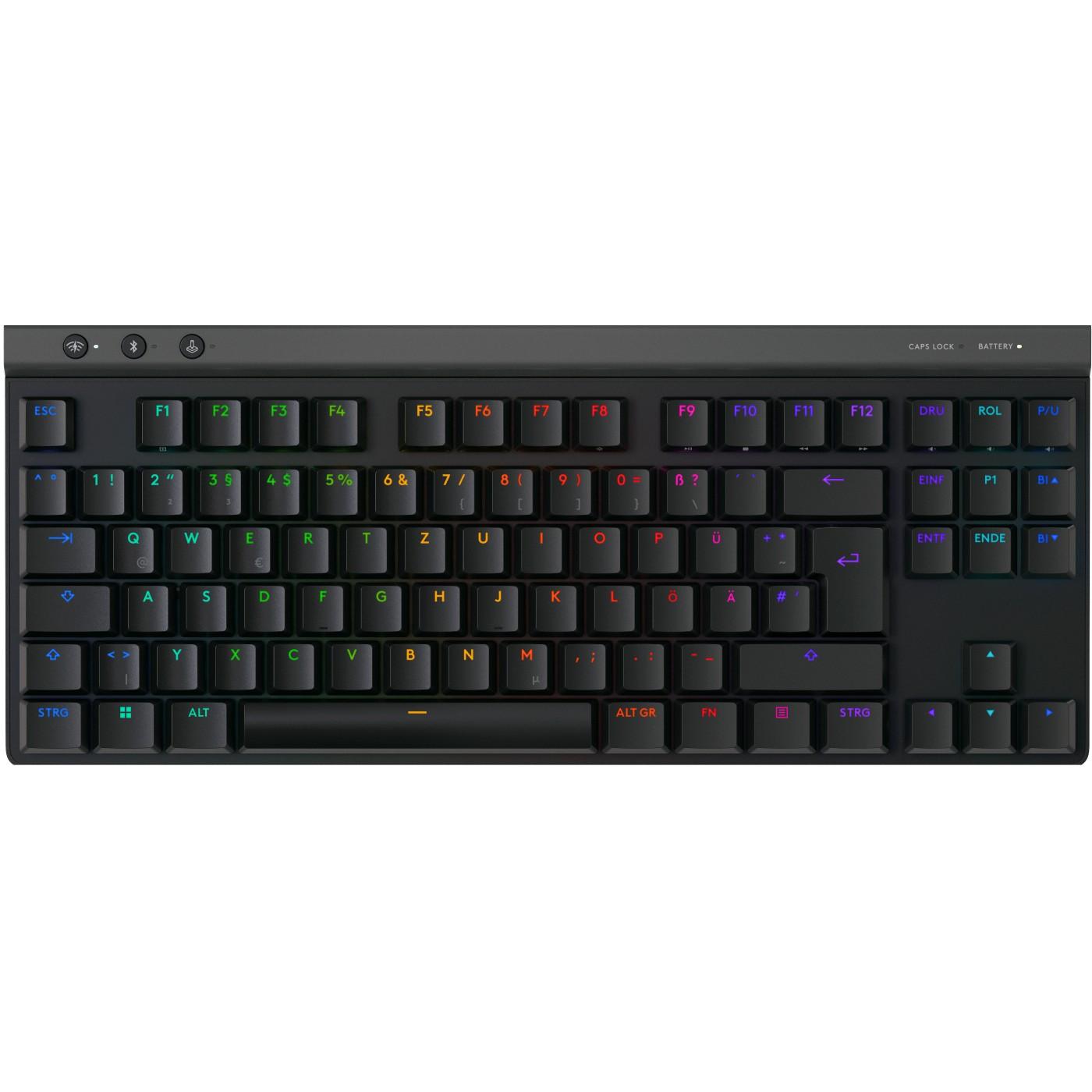 Tastierë Gaming Logitech G515 LIGHTSPEED TKL, Wireless, QWERTZ (CZ), Mekanike, Low-Profile, TKL, LIGHTSYNC RGB - Zezë - 2