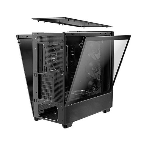 Kasë PC Antec FLUX / Midi Tower / E-ATX + ATX / 3x 120mm + 1x 140mm Fan / Tempered Glass + Wood - Zezë - 18
