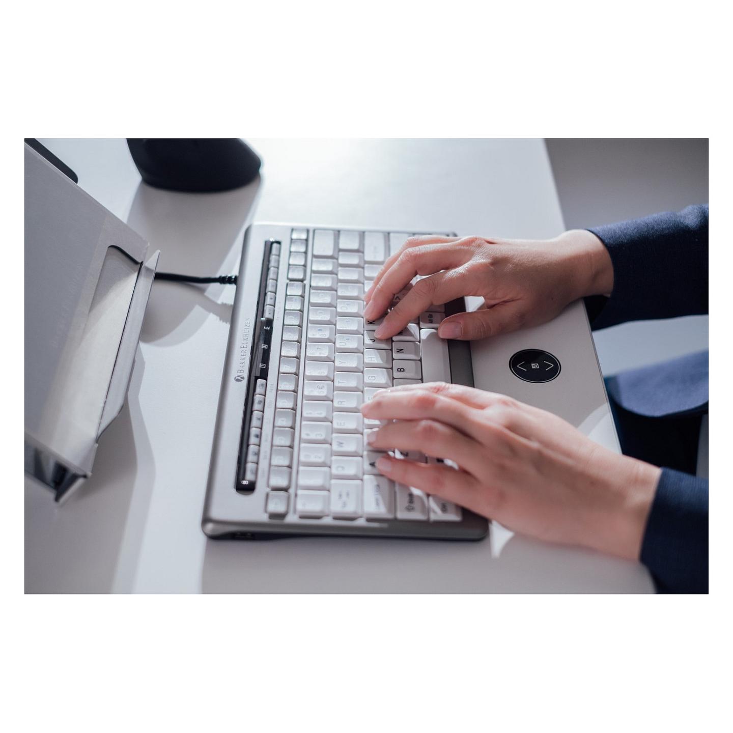 Tastierë me kabllo BakkerElkhuizen S-board 840 / US QWERTY / Scissor / Tenkeyless - Gri e çelët/Bardhë - 5