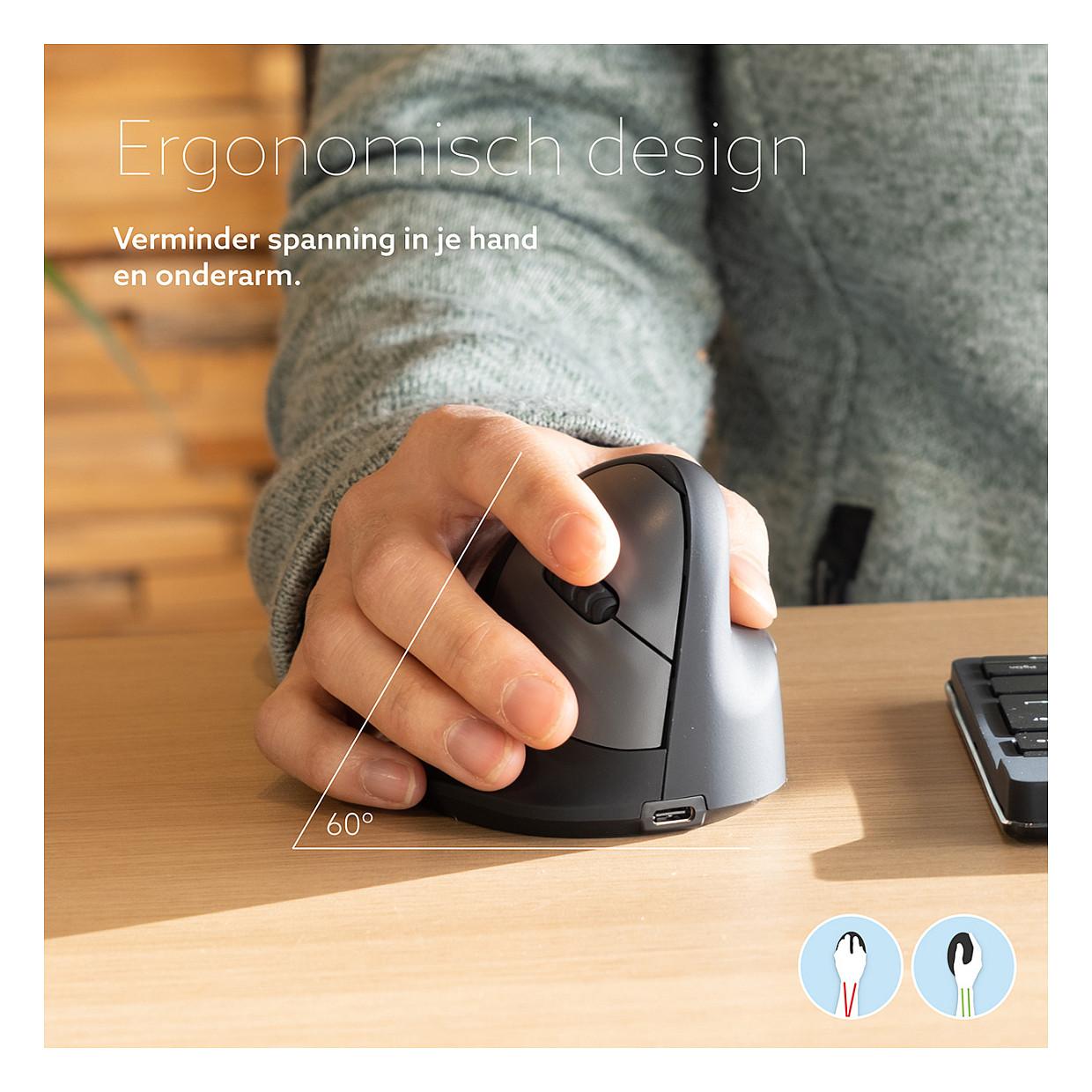 Maus pa Kabllo R-Go Tools HE Break RGOHBRSWLBL / 2400 DPI / 5 Butona / Bluetooth 5.0 + 2.4 GHz / Ergonomik / Small â ZezĂ« - 13