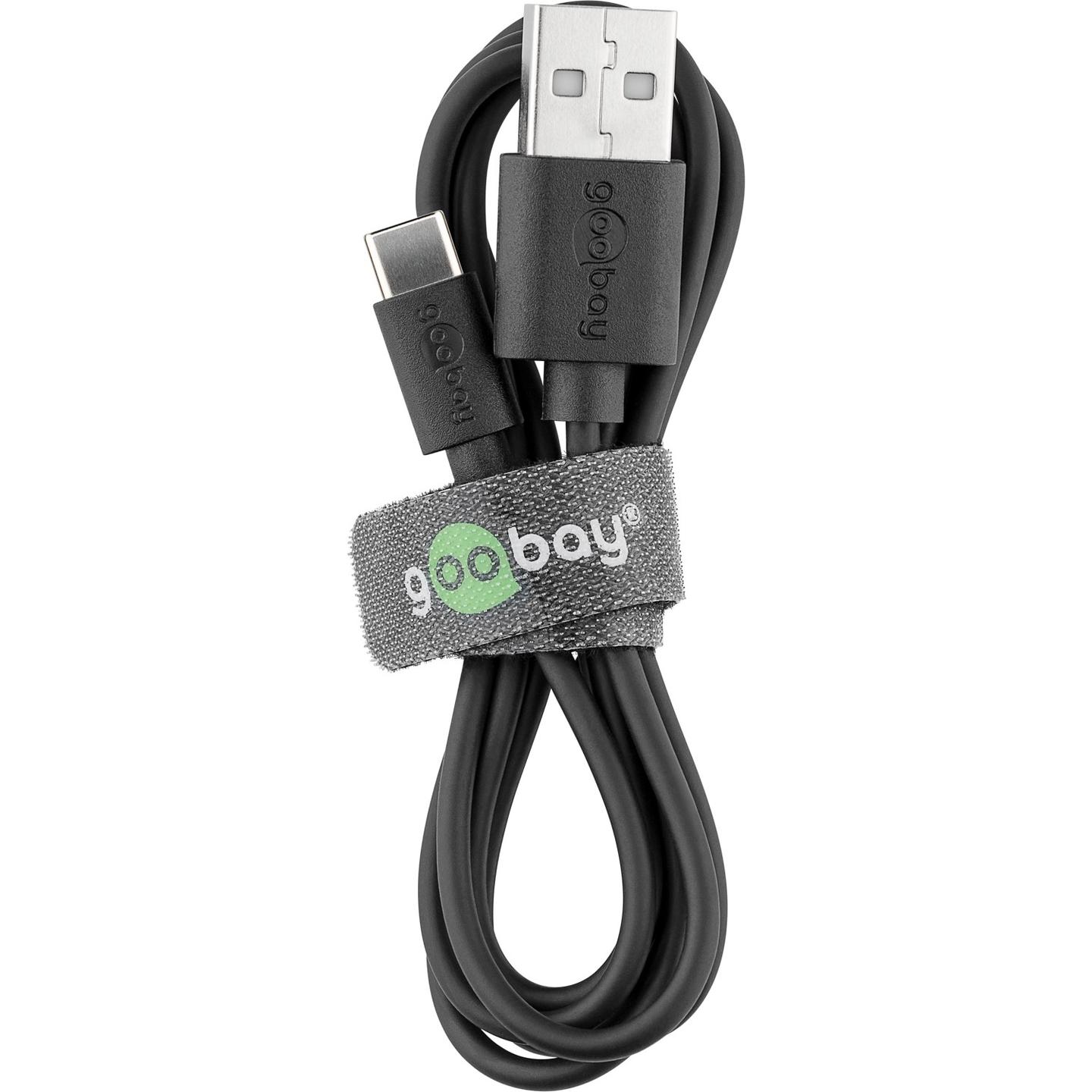 Kabllo & Adapter Goobay 44986 / 2x USB-A / USB-C / 2.4A / 12W / 1m - Zezë - 3