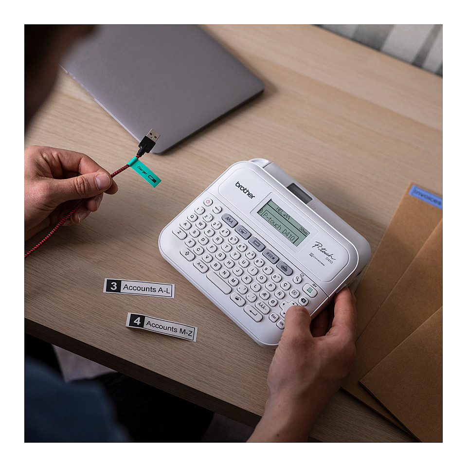 Printer Label Brother PT-D410VP / Për Etiketa / Termal / 180 DPI / 18mm / 20 mm/sec / USB - Bardhë - 5