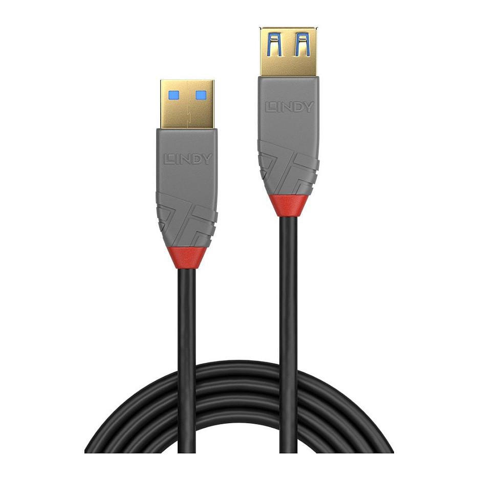 Kabllo USB LINDY 36761, USB 3.2 Gen 1, USB-A Mashkull në USB-A Femër, 5Gbps, 1m - Zezë - 2