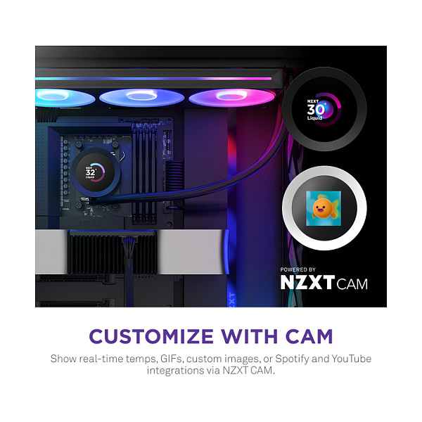 Ftohës për Procesor NZXT Kraken Plus 360 RGB / 360mm / AIO / RGB / LCD - Zezë - 5