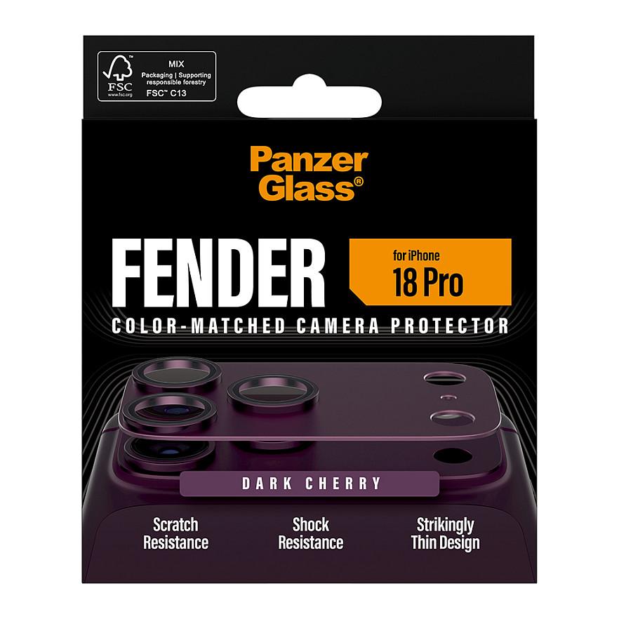 Mbrojtës për Kamera PanzerGlass Fender, për iPhone 18 Pro, Alumini, Dark Cherry - Kuqe e errët - 3