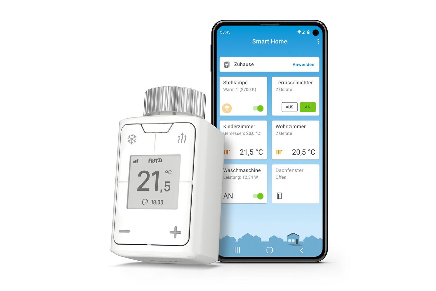Termostat i mençur FRITZ!DECT 302 / 20002961 / DECT ULE / E-Paper / Kontroll me App – Bardhë - 2