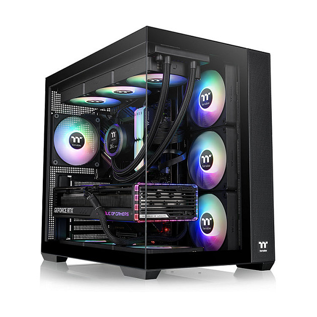 Kasë PC Thermaltake View 380 TG ARGB / Midi Tower / ARGB / 4x 120mm Fan / Tempered Glass - Zezë - 2