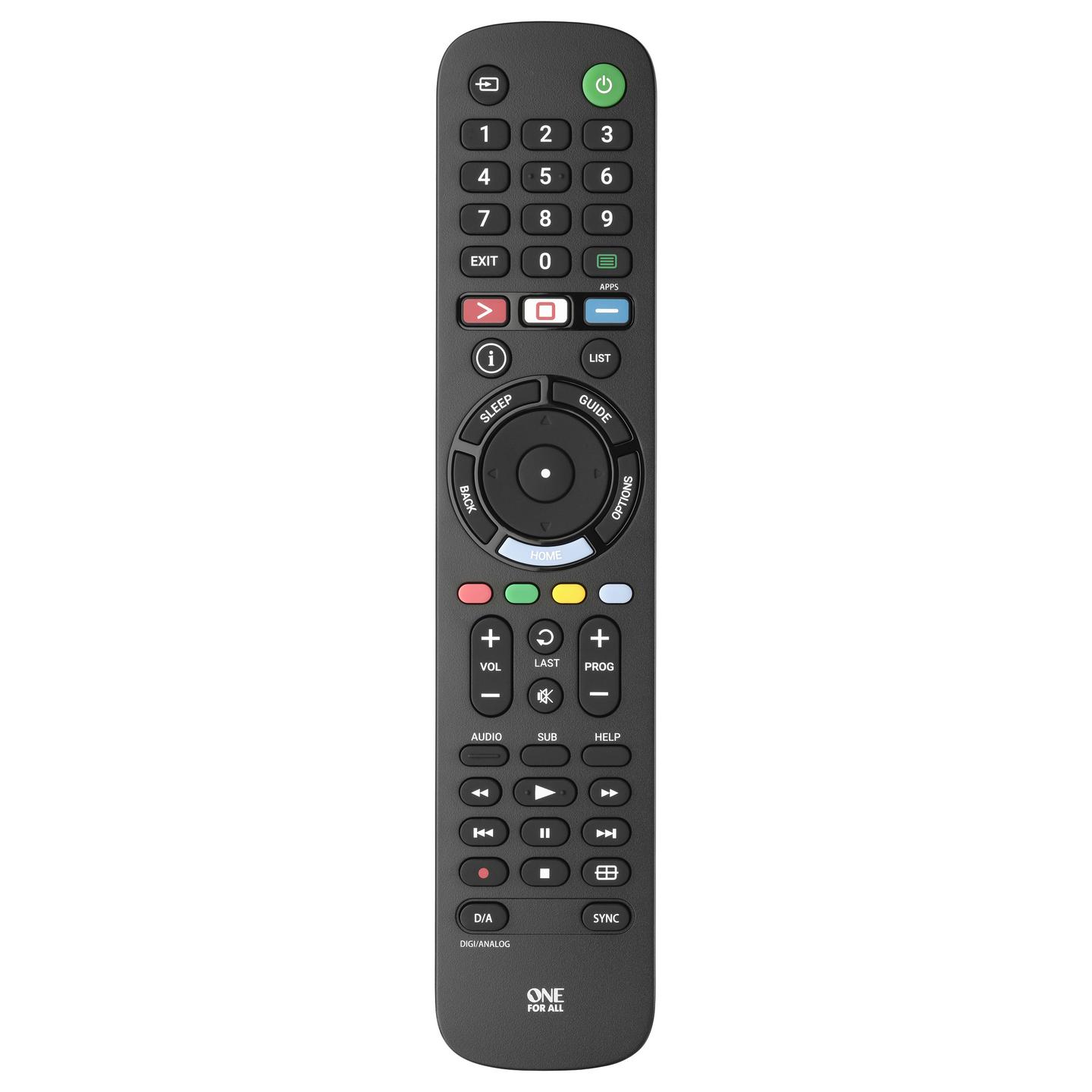 Telekomandë One For All URC4912, për TV Sony, IR, Funksion Mësimi - Zezë