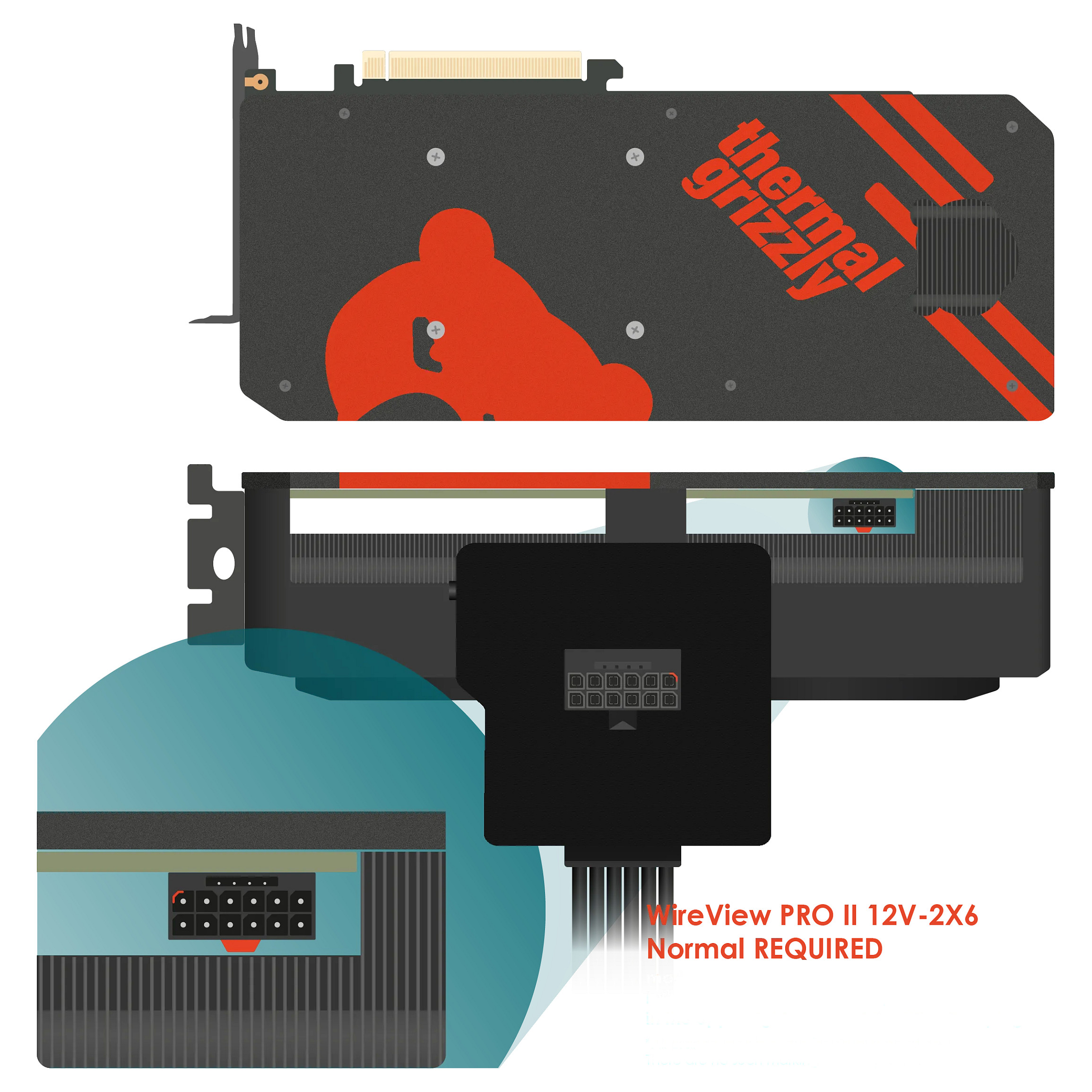 Aksesor për Kartelë Grafike Thermal Grizzly WireView Pro II GPU 12V-2x6 / Ekran TFT-IPS / Monitorim Konsumi (Per-Pin) – Zezë - 6