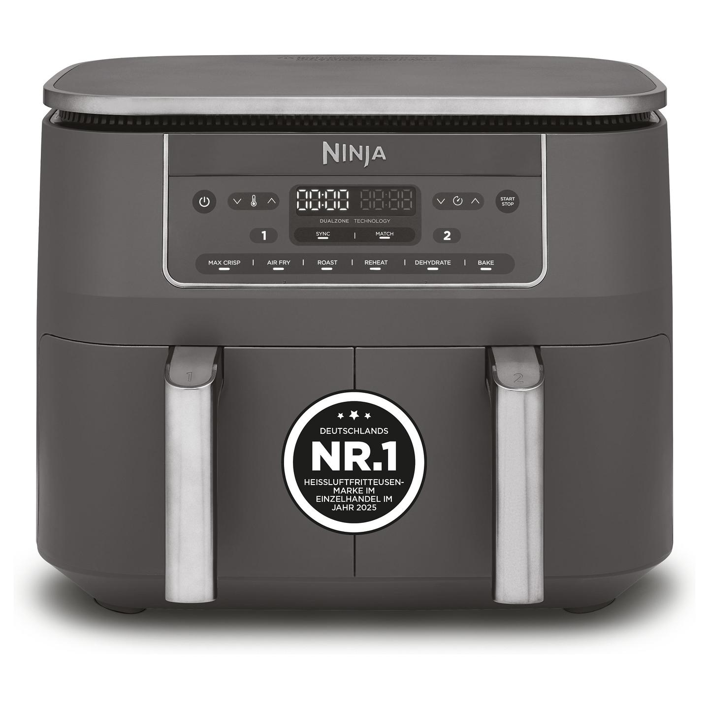Fryer Ninja Dual Zone / DZ300EU / 7.6L / 2400W / 2 Sirtarë / 6 Programe / 40–240°C / Touch / Sync / Match – Zezë - 16