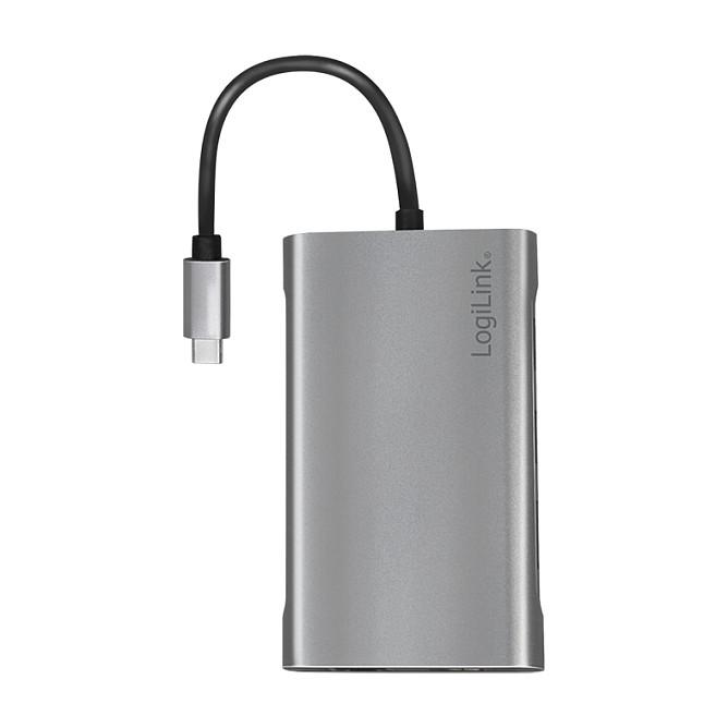 Docking Station LogiLink UA0383, USB 3.2 Gen1, USB-C, 10-Port, Power Delivery 100W - Argjend - 2