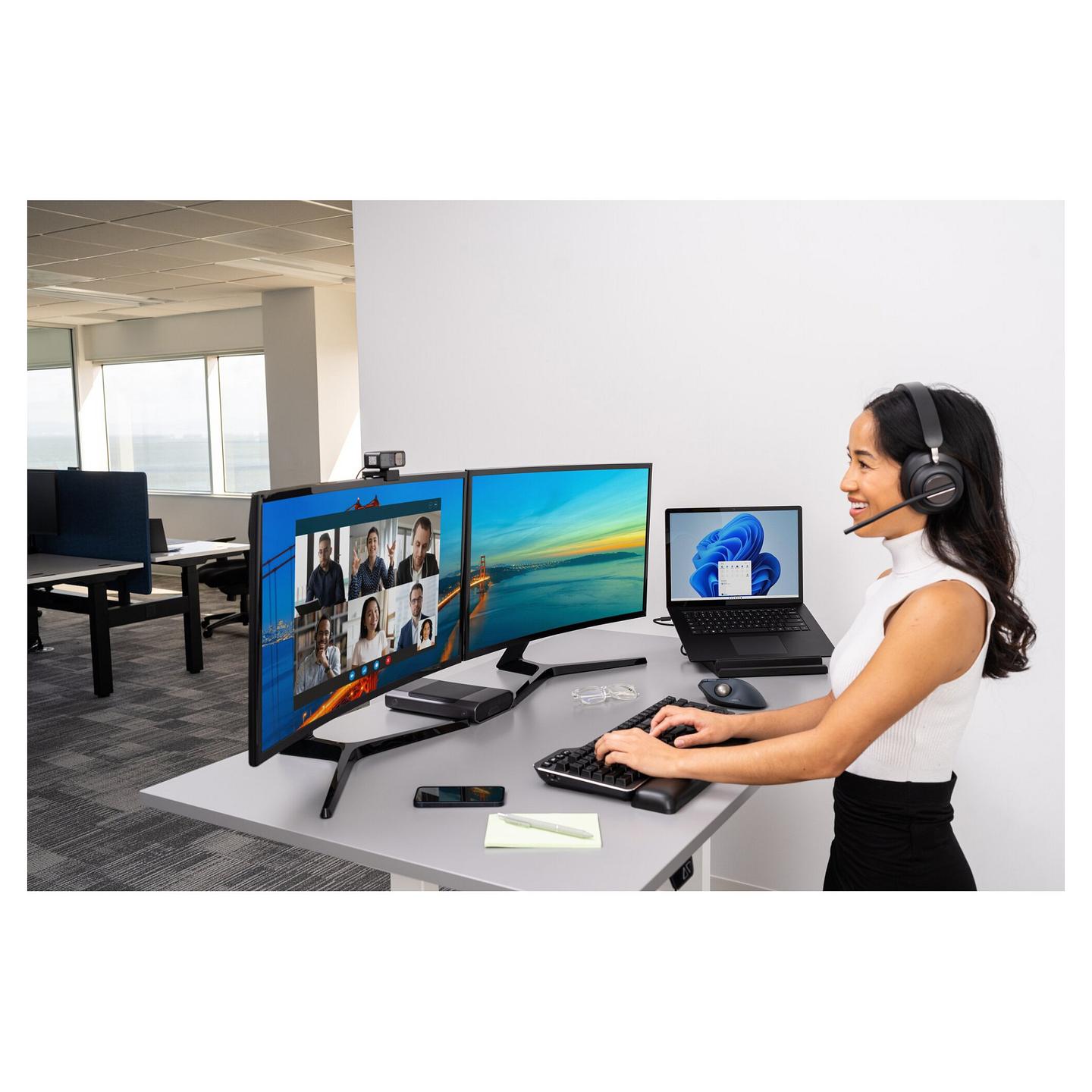 Maus pa kabllo Kensington Pro Fit Ergo TB550 / Trackball / 400–1600 DPI / Bluetooth & 2.4GHz / 7 Butona / USB-C - Zezë/Blu - 20