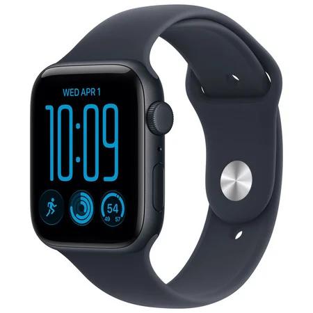 Apple Watch SE 3, 44mm, GPS + Cellular, Midnight Aluminium, Navy Blue Sport Band - S/M