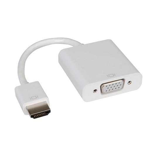 Adapter ROLINE 12.03.3114 / HDMI në VGA (D-Sub) / Full HD / Aktiv / 150mm - Bardhë