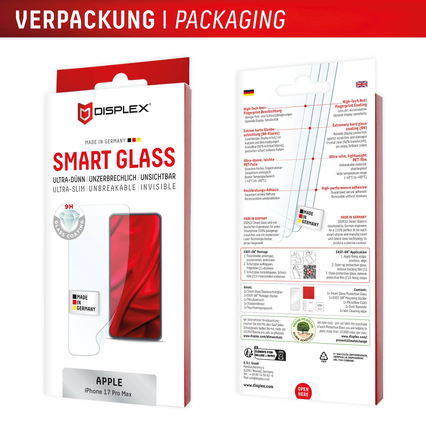 Mbrojtës Ekrani DISPLEX Smart Glass 02170 / iPhone 17 Pro Max / Xham i Temperuar / 0.3mm - Transparente - 7