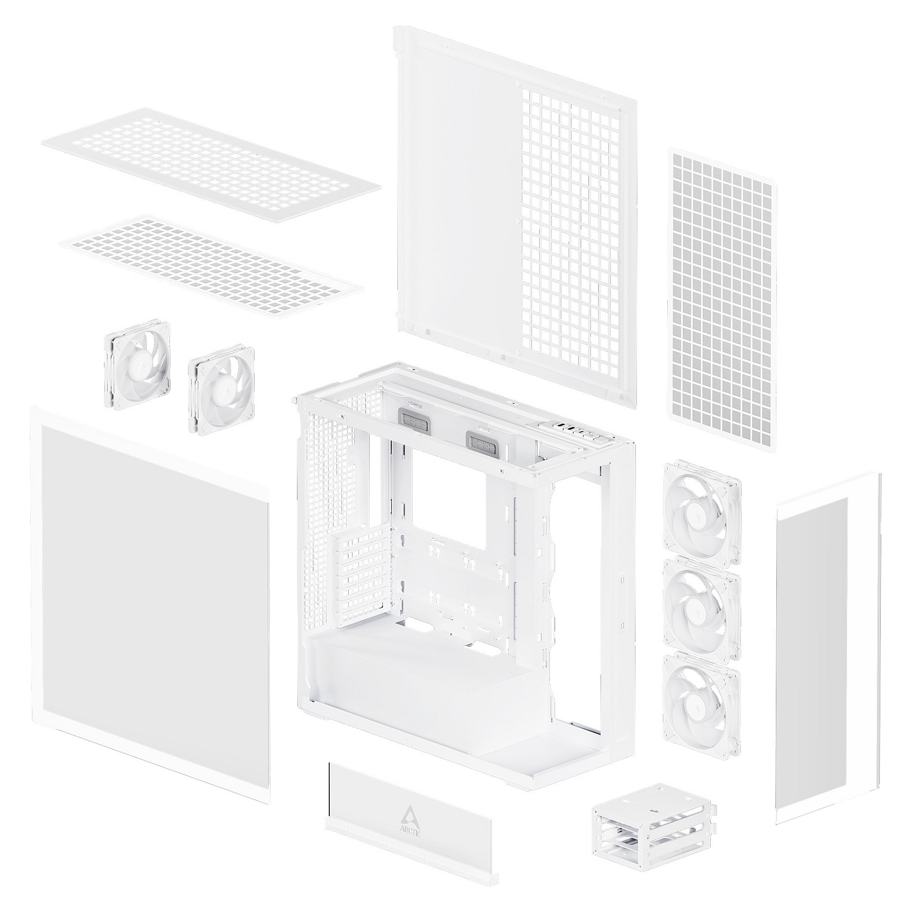 Kasë PC ARCTIC Xtender / Midi Tower / E-ATX / 3x 140mm + 2x 120mm ARGB Fan / Tempered Glass - Bardhë - 8
