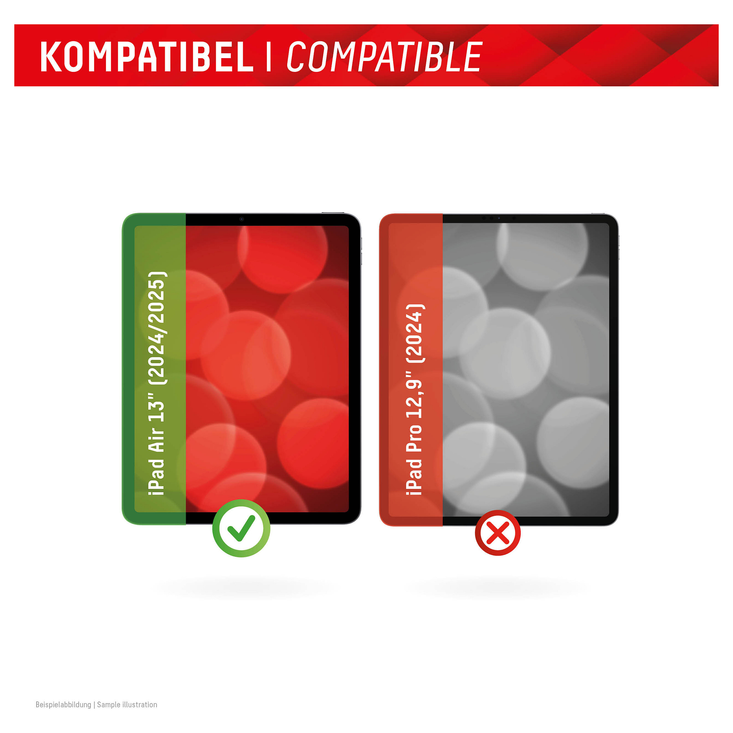 Mbrojtëse për ekran tablet DISPLEX 01963 / iPad Air 13" M2/M3/M4 / Xham Hybrid 9H - Transparent - 5