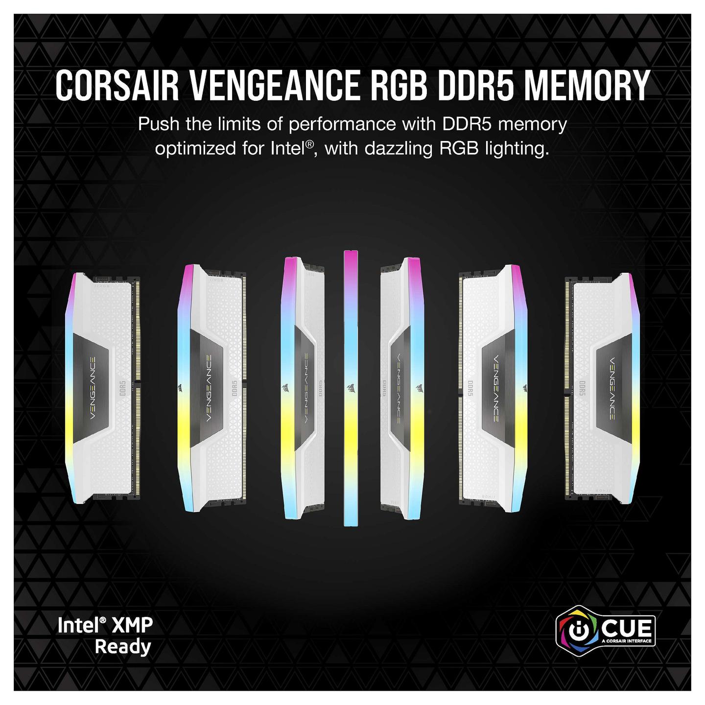 RAM Memorie DDR5 Corsair Vengeance RGB, 32GB (2x16GB), DIMM, 6000MHz, CL30, 288-pin - Bardhë - 7