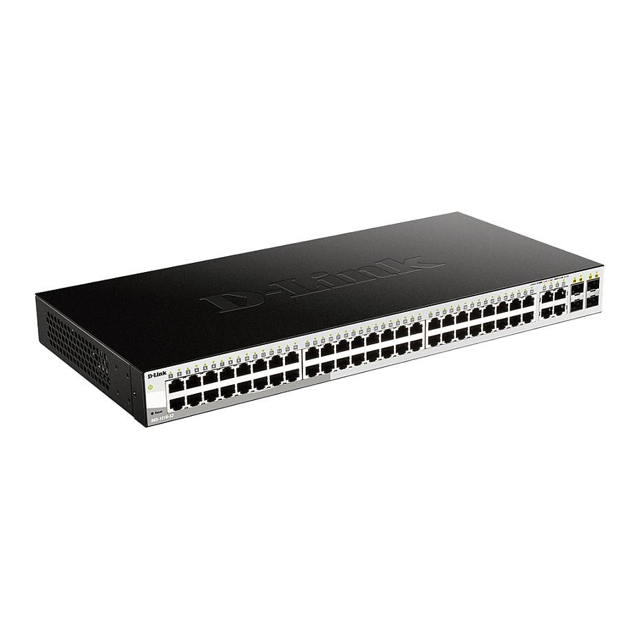Switch D-Link DGS-1210-52, 48x Gigabit Ethernet, 4x porta Combo Gigabit Ethernet ose SFP, Smart Managed Layer 2+, Rackmount 1U - Zezë - 2