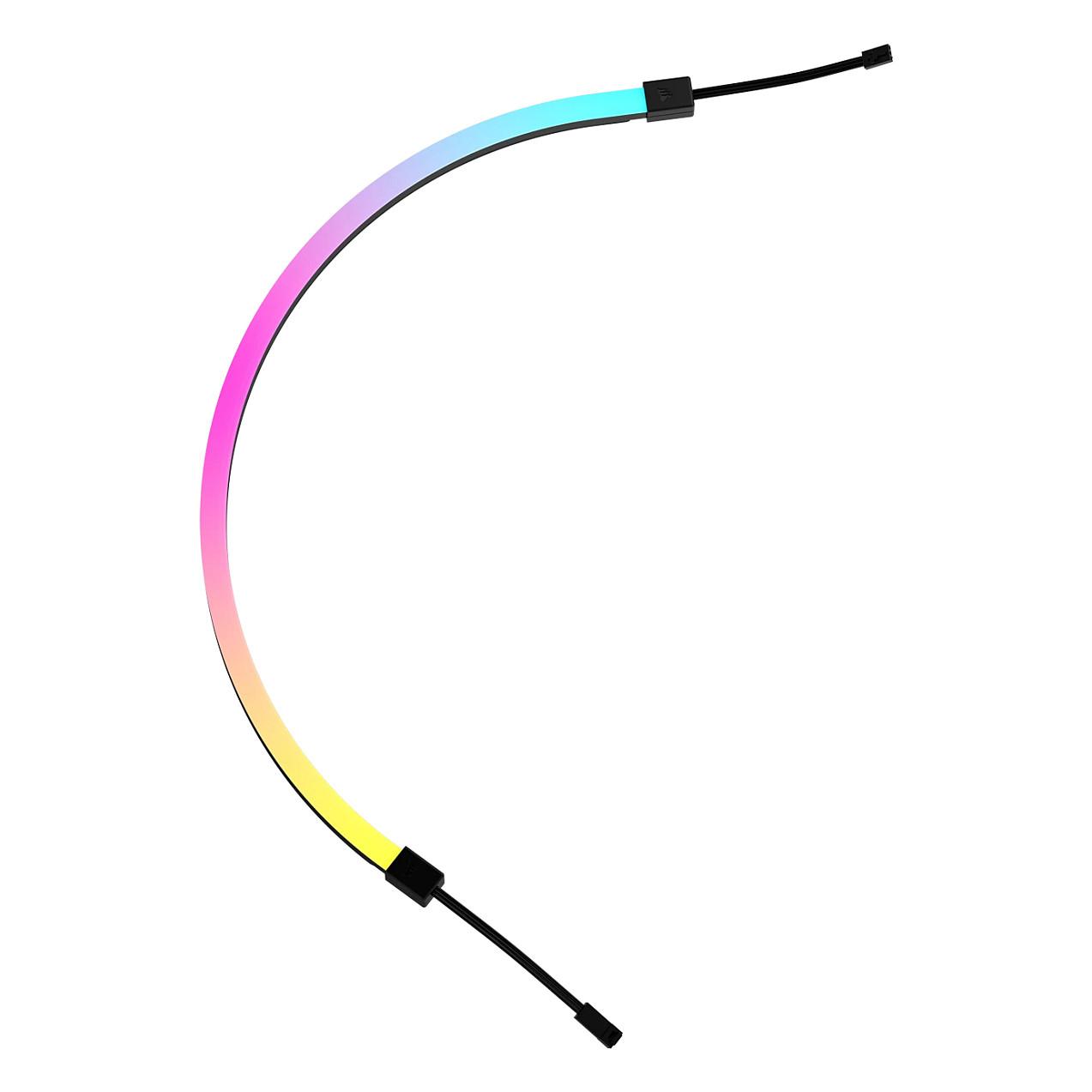 Shirit Ndriçimi për Kasë CORSAIR iCUE LINK LS350 Aurora, 2 Copë, 350mm, 40 LED RGB për Shirit, Magnetik - Zezë - 2