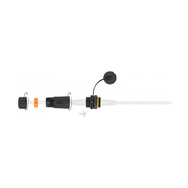 Adapter Connector DeLOCK 86700 / RJ45 - RJ45 / Cat.6A / STP / IP68 - Zezë - 3